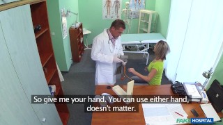 Blonde MILF thinks MY BIG COCK will cure her illness - Fake Hospital