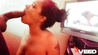 VERY BIG BROWN DICK BLOWJOB ON WEBCAM COUPLE SUCKING DICK