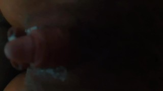 Huge load of sperm dripping from ass to pussy.