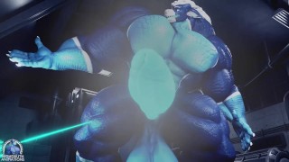 Growth Ray, Druth cloth tearing muscle growth animation sequence