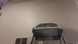 Naked Trumpeter playing Anytime any place