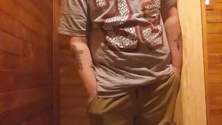 One of my first public strip & clothes destruction vids in my local park public bathroom in broad da