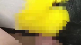 japanese chubby Masturbation with fluffy hands