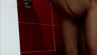 He catches me spying and provokes me, anal sex in the shower