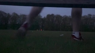 Public riding at football field! Pt 1