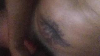 I masturbate while a group of people peep through the glory hole on each side