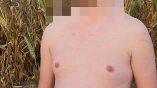 Short Dick Outside (5.5-inch cock): Naked Man in a Corn Field (Intense Jerking) - horny KolowskiBRO