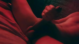 Very passionately masturbates a huge cock at night and moans!