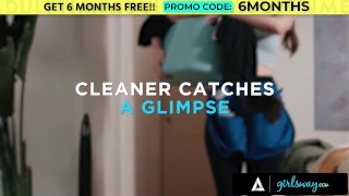 GIRLSWAY - Housekeeper Olivia Madison Caught Naughty Glimpses Of Bosses Kenna James & Jayden Cole