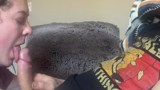 Hippy PAWG DEEPTHROATS dick while Gamer BF plays