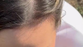 Huge public facial and cum swallow