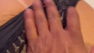 Taking lacy knickers off step mum