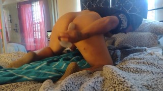 Taking my anger out on my own ass and pounding my big tight ass with huge massive dildo