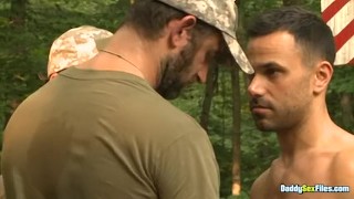 DaddysexFiles: Joe Parker and CJ Parker bang Conner Habibs ass when caught pissing on the camp