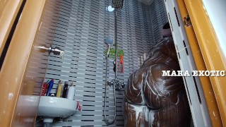 Ebony Milf Homemade Shower Standing Doggystyle Fuck - Mara Exotic
