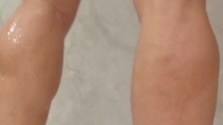 Hotsportfitboy Masturbates his big cock Seductively in Friend’s Shower