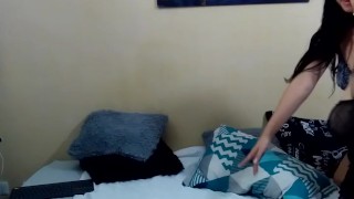 My hot friends fuck in lingerie and make video.