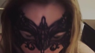 Cheating BBW slut MILF wife sucked husbands friends cock and drains the CUM from his balls