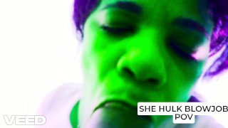 POV FACE BLOWJOB SHE HULK PARODY UP CLOSE