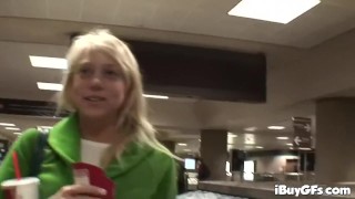 Busty blonde strips off to get nasty