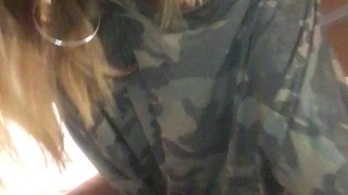 Sexy blonde hotwife milf in cowboy boots has loud orgasm