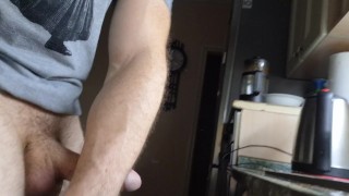 Horny Stud Daddy Washes Dishes in Cum
