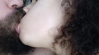18 year old kisses older man and gets wet,hot kiss,💦😵😋🤤🫦😙😘👩🏽‍❤️‍👨🏼🥛