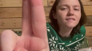 XXXmas Solo Sticky Pussy Fingering Tease