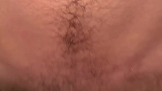 Hubby tearing that wet pussy up until he busts on me