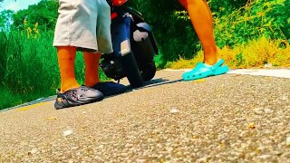 PUBLIC SOLO FEMALE PARK BIKER FEMALE JAMAICA ISLAND GIRLS