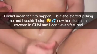 Wife Was Gone… Babysitter Jerks Husbands Fat Cock and Took Every Drop on Her Stomach