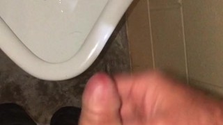Risky Public Urinal Masturbation Pissing & Cumming as fast as I can