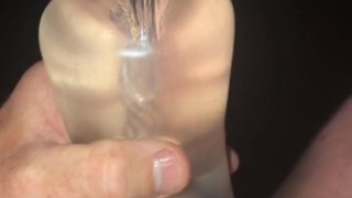 I wish your cock could meet me half way in this clear stroker toy
