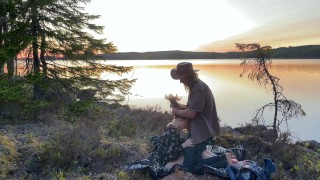 Love at a Lake in the Sunset - RosySky - 4K 30fps