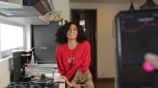 I make breakfast to my roommate and end up excited in the kitchen