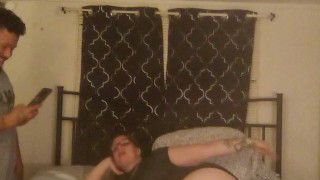 I gag and deepthroat cock and then get on my hands and knees and get my pussy pounded Latino Thug