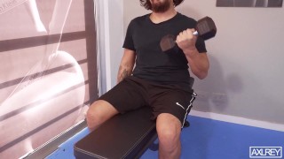 She get fucked really good for 3 juicy cocks in the gym