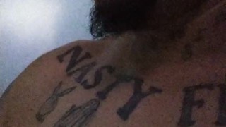 Tattooed Guy Sucking Huge Thick Fat Cock and Getting Face Fucked In Gloryhole