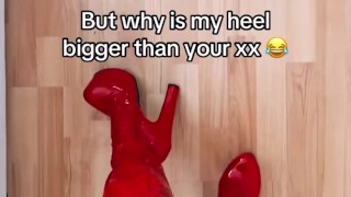 femdom - red heels bigger than your xx