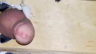 Sissy Emma has quick hands free milking on new fuck machine bench