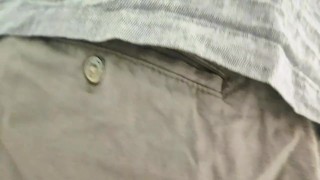 Oops, i lost my shorts going up the public stairs in the house