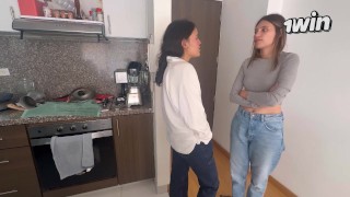 My neighbor's apartment leaked water and she came out wet.