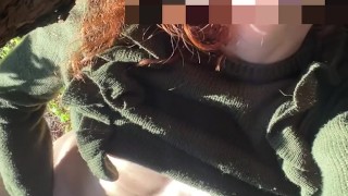 Masturbating On The Farm While The Cows Watch, Redhead Gets Off Outdoors